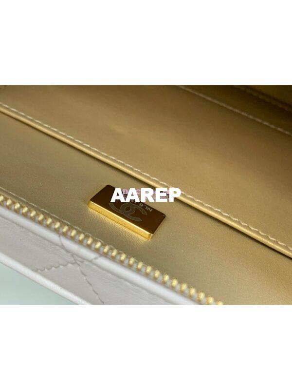 Replica Chanel Gold Vanity Case in Lambskin AS2900 White 10