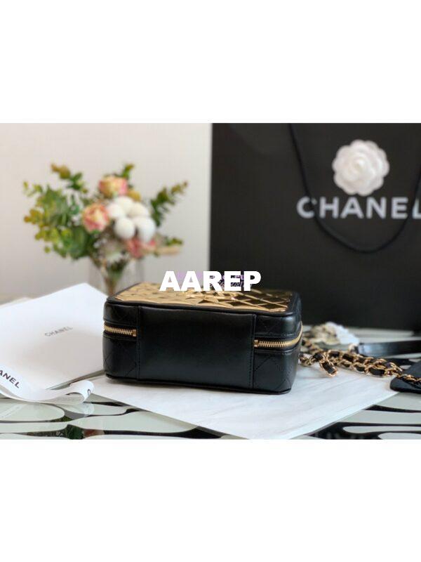 Replica Chanel Gold Vanity Case in Lambskin AS2900 Black 6