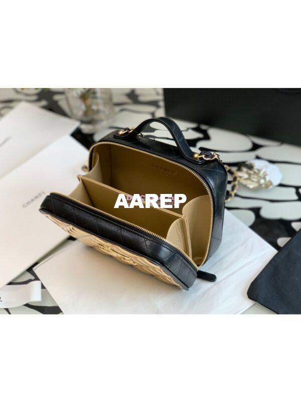 Replica Chanel Gold Vanity Case in Lambskin AS2900 Black 8