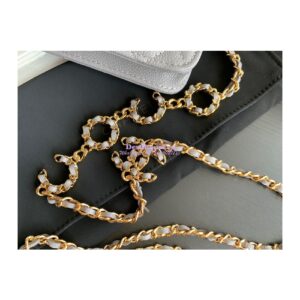 Replica Chanel Coco Clutch with Chain WOC in Grained Calfskin AP2306 Grey 2
