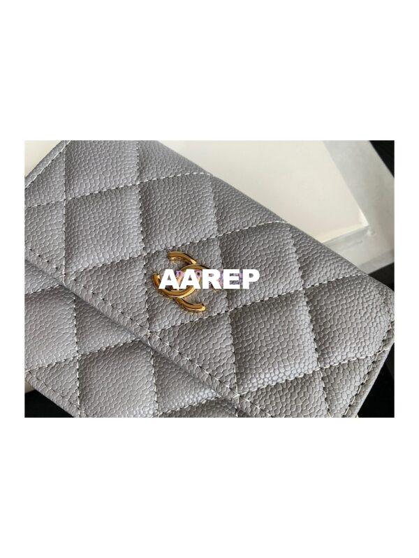 Replica Chanel Coco Clutch with Chain WOC in Grained Calfskin AP2306 Grey 3