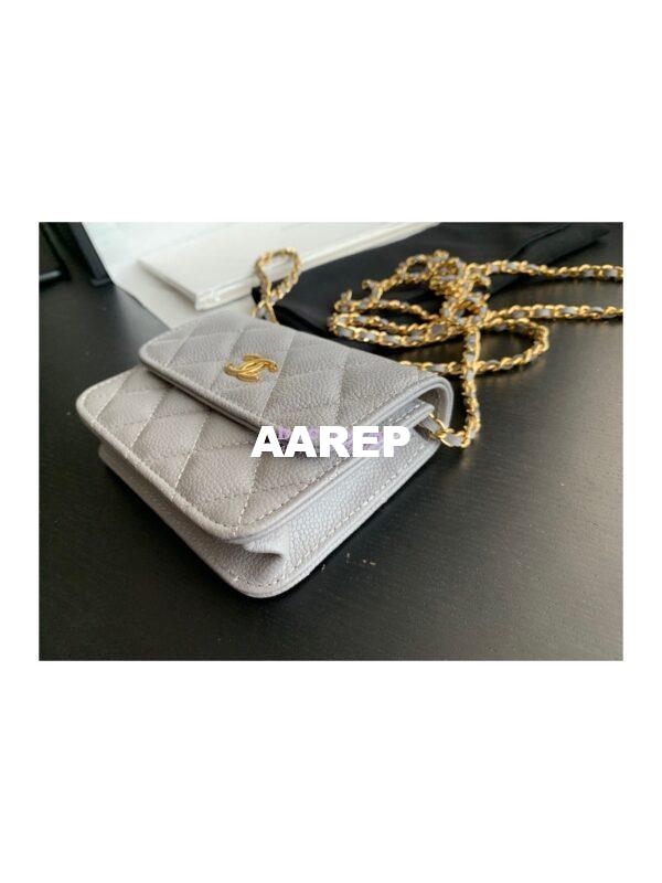 Replica Chanel Coco Clutch with Chain WOC in Grained Calfskin AP2306 Grey 4