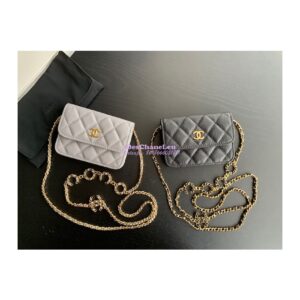 Replica Chanel Coco Clutch with Chain WOC in Grained Calfskin AP2306 Black