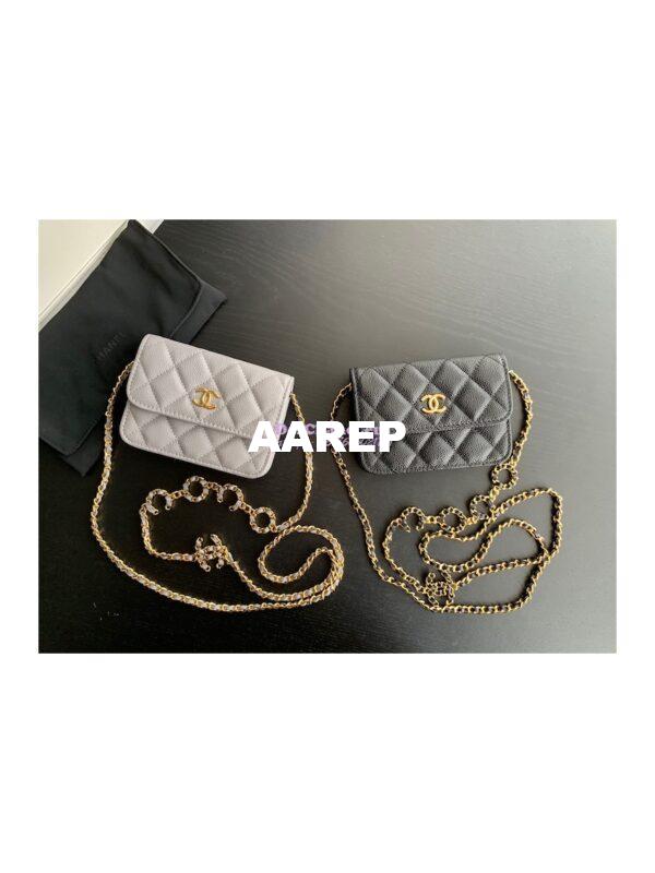 Replica Chanel Coco Clutch with Chain WOC in Grained Calfskin AP2306 Black 3