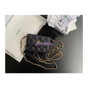 Replica Chanel Coco Clutch with Chain WOC in Grained Calfskin AP2306 Black 2