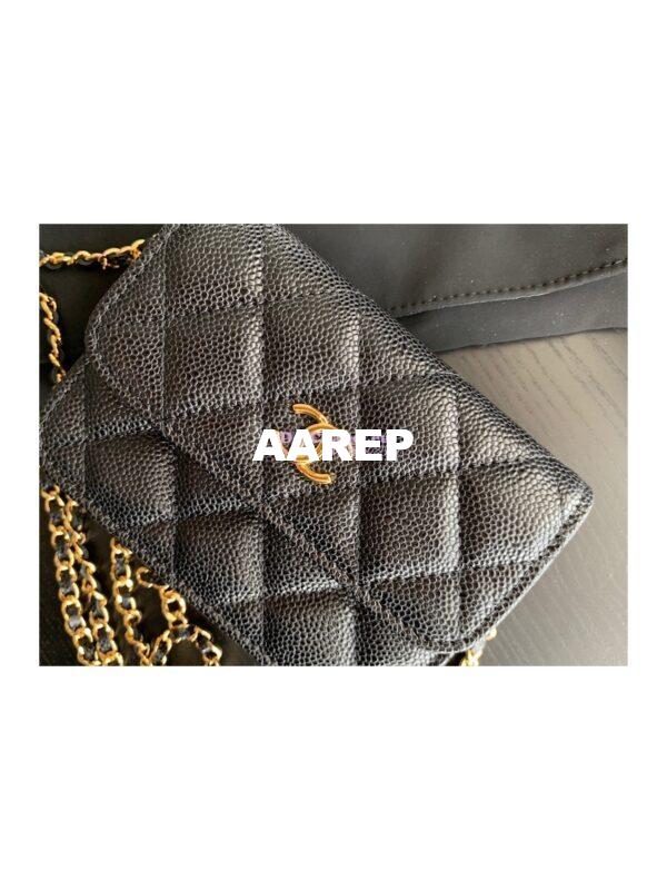 Replica Chanel Coco Clutch with Chain WOC in Grained Calfskin AP2306 Black 5
