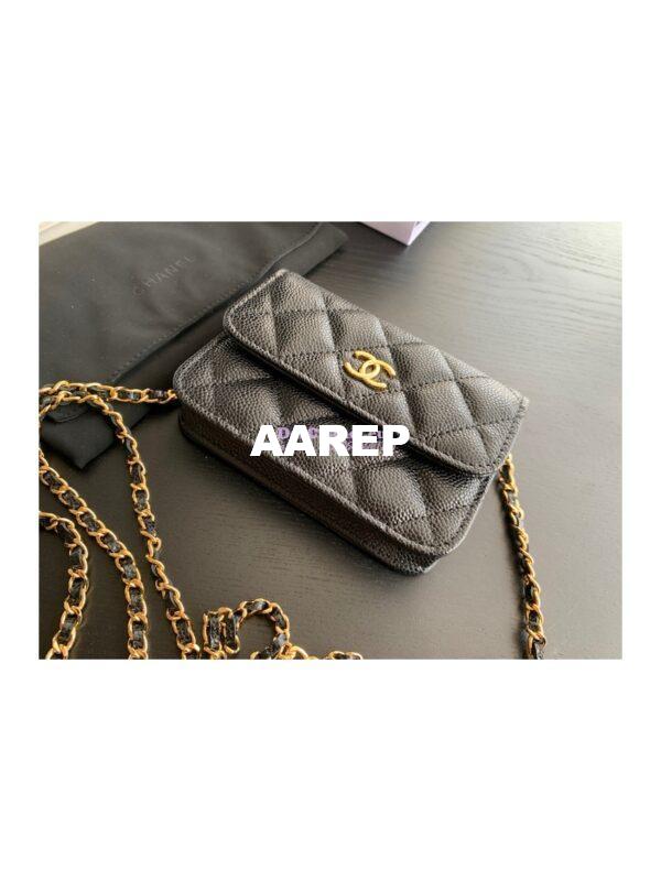 Replica Chanel Coco Clutch with Chain WOC in Grained Calfskin AP2306 Black 7