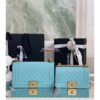 Replica Chanel Medium Boy Handbag in Grained Calfskin with Matte Gold Hardware 67086 Indigo Blue