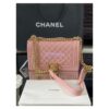 Replica Chanel Medium Boy Handbag in Grained Calfskin with Shining Gold Hardware 67086 White 2