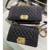 Replica Chanel Small Boy Handbag in Grained Calfskin 67085 Black 2