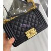 Replica Chanel Small Boy Handbag in Grained Calfskin with Shining Gold Hardware 67085 Ash Blue 2