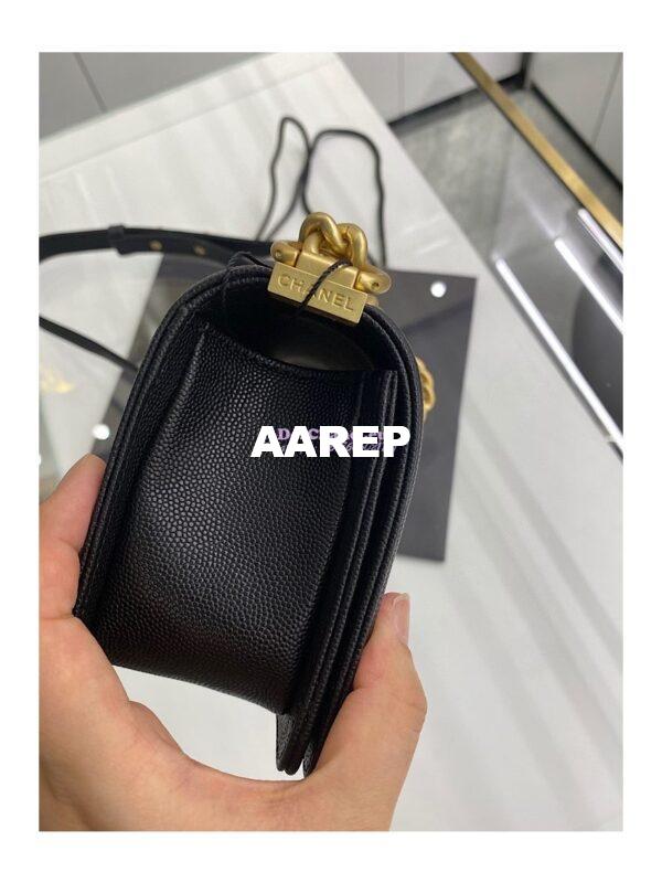 Replica Chanel Small Boy Handbag in Grained Calfskin 67085 Black 7