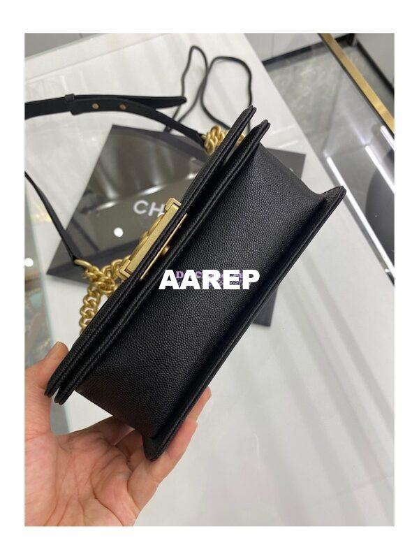 Replica Chanel Small Boy Handbag in Grained Calfskin 67085 Black 9