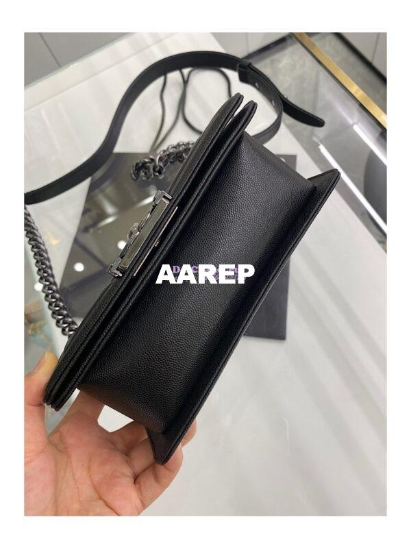 Replica Chanel Small Boy Handbag in Grained Calfskin 67085 Black 17