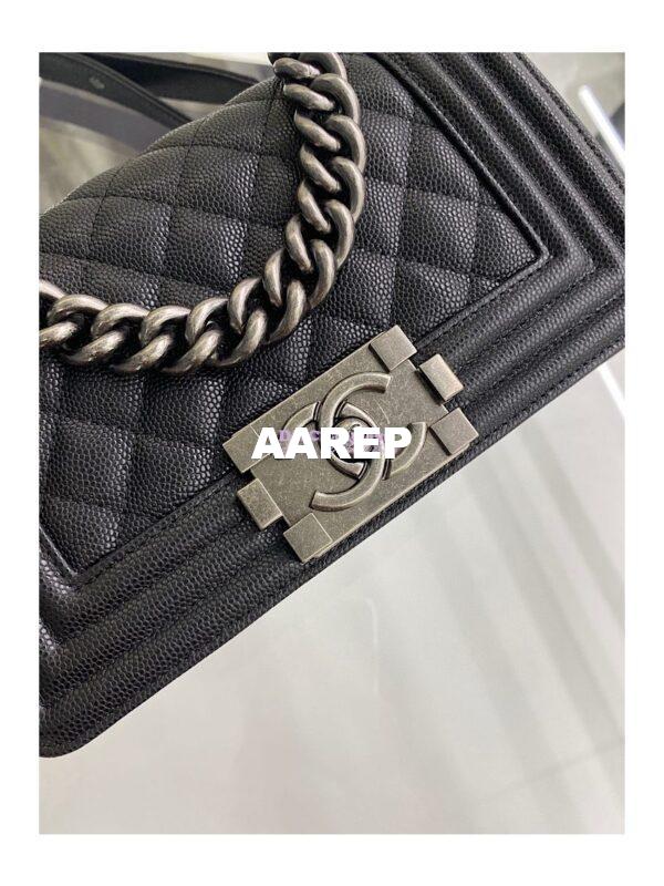 Replica Chanel Small Boy Handbag in Grained Calfskin 67085 Black 20