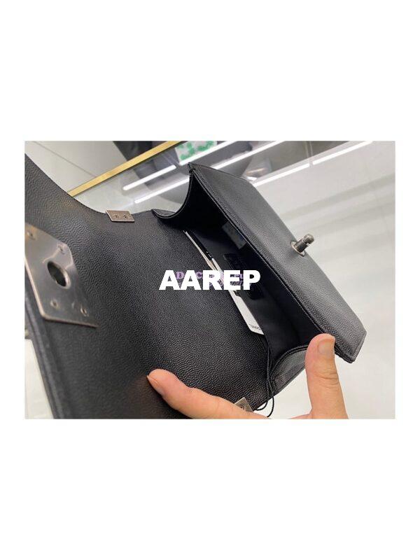 Replica Chanel Small Boy Handbag in Grained Calfskin 67085 Black 23