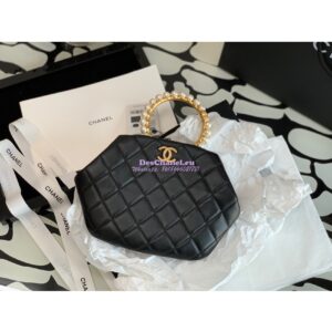 Replica Chanel Pearl Bracelet Lambskin Clutch Bag AS2609 Black