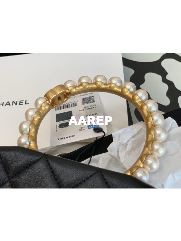 Replica Chanel Pearl Bracelet Lambskin Clutch Bag AS2609 Black 5