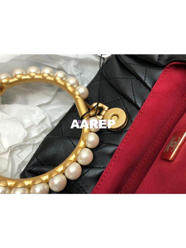 Replica Chanel Pearl Bracelet Lambskin Clutch Bag AS2609 Black 7