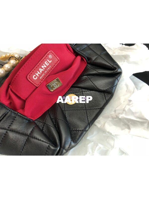 Replica Chanel Pearl Bracelet Lambskin Clutch Bag AS2609 Black 9