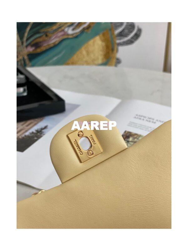 Replica Chanel Mini Classic Flap CF Bag Lambskin 17cm in Yellow 11