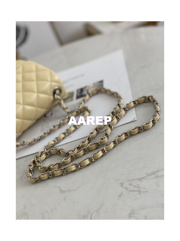 Replica Chanel Mini Classic Flap CF Bag Lambskin 17cm in Yellow 15
