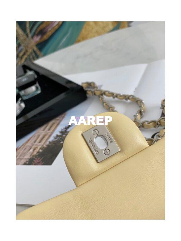 Replica Chanel Mini Classic Flap CF Bag Lambskin 17cm in Yellow 17