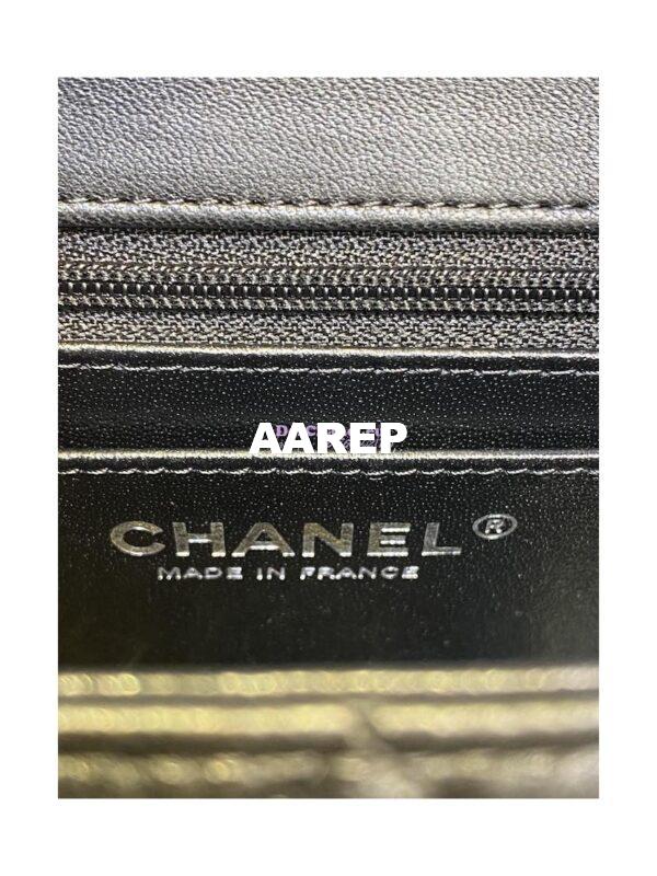 Replica Chanel Mini Classic Flap CF Bag Lambskin 17cm in Black with Gun Metal 11