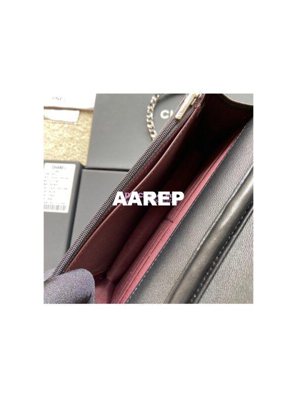 Replica Chanel Lambskin New Magnetic Wallet On Chain WOC Bag 33814 Black 16