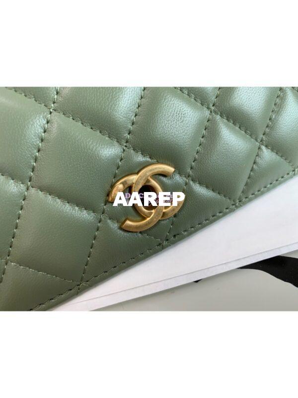 Replica Chanel WOC With CC Details On Strap AP1450 in Lambskin Matcha 3