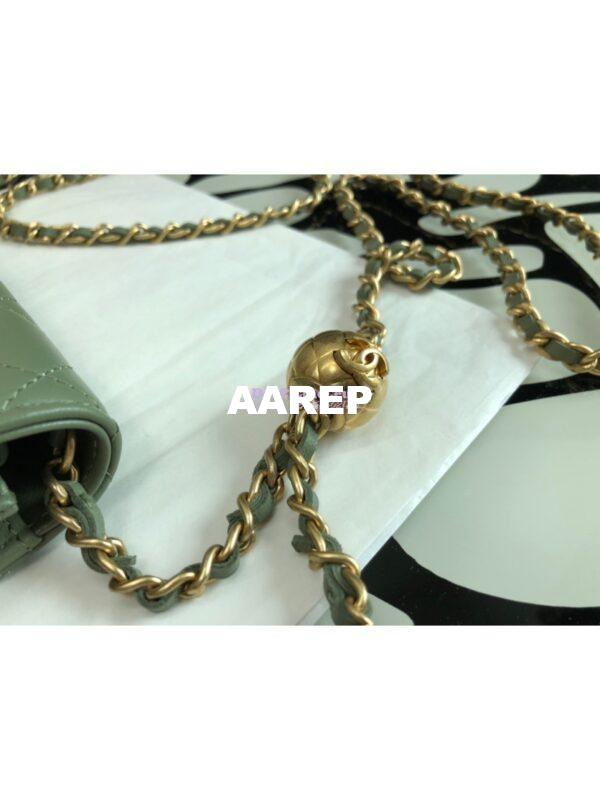 Replica Chanel WOC With CC Details On Strap AP1450 in Lambskin Matcha 4