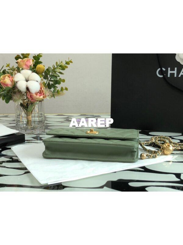 Replica Chanel WOC With CC Details On Strap AP1450 in Lambskin Matcha 6