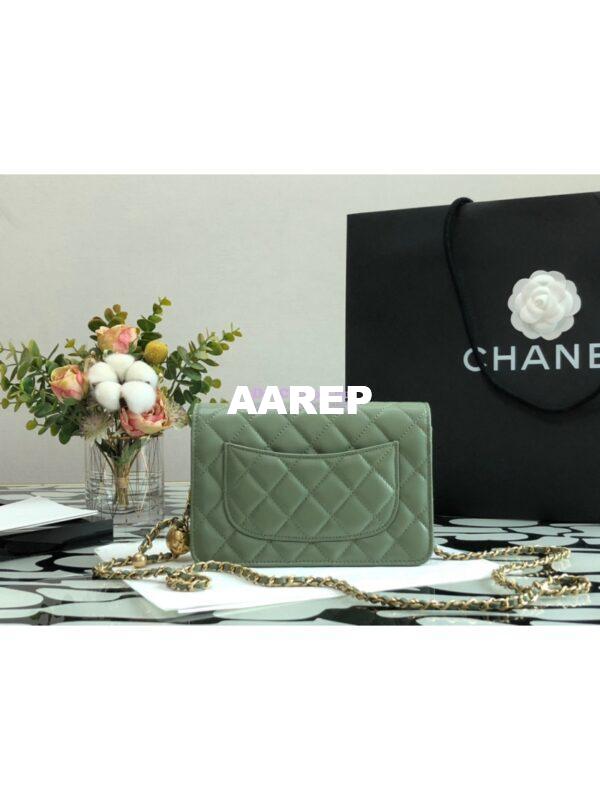 Replica Chanel WOC With CC Details On Strap AP1450 in Lambskin Matcha 7