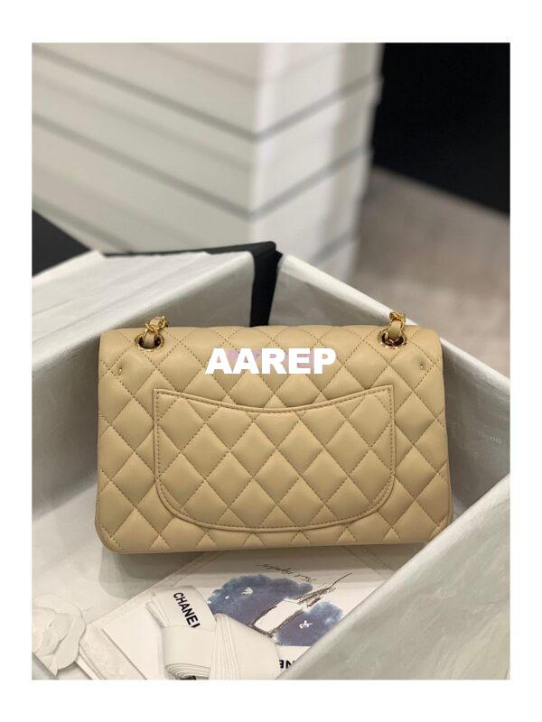 Replica Chanel Small Classic Double Flap Bag 23cm Lambskin Beige 10