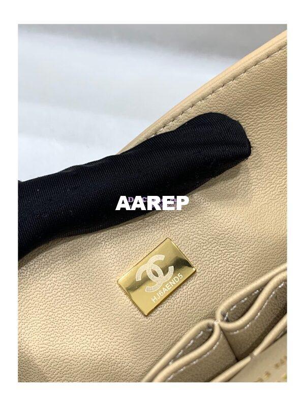 Replica Chanel Small Classic Double Flap Bag 23cm Lambskin Beige 14