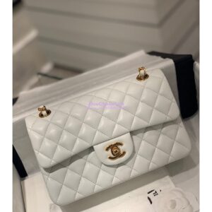 Replica Chanel Small Classic Double Flap Bag 23cm Lambskin White