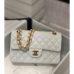 Replica Chanel Small Classic Double Flap Bag 23cm Lambskin White 2