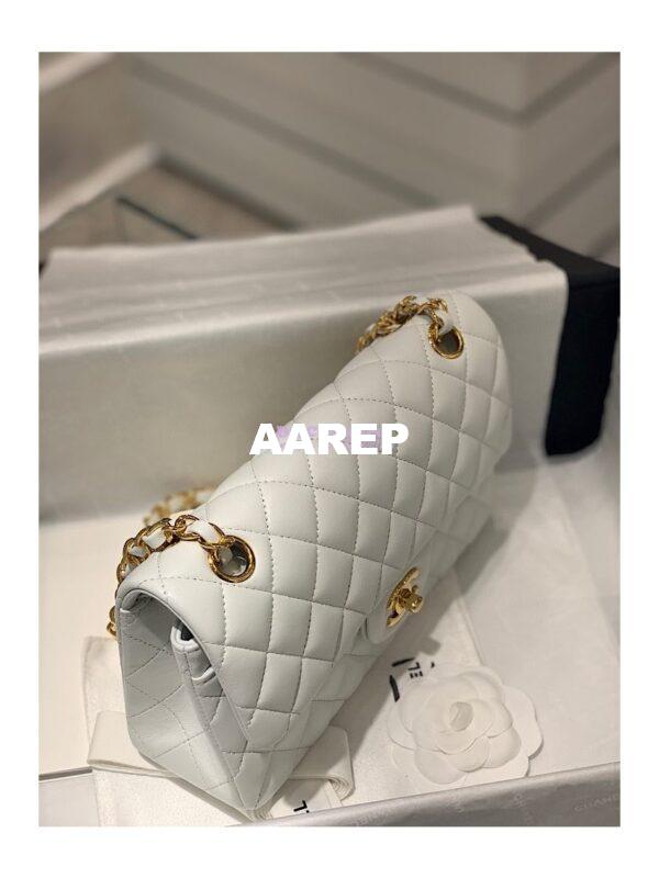 Replica Chanel Small Classic Double Flap Bag 23cm Lambskin White 6