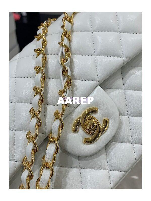 Replica Chanel Small Classic Double Flap Bag 23cm Lambskin White 7