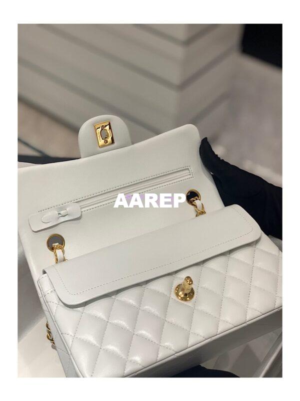Replica Chanel Small Classic Double Flap Bag 23cm Lambskin White 9