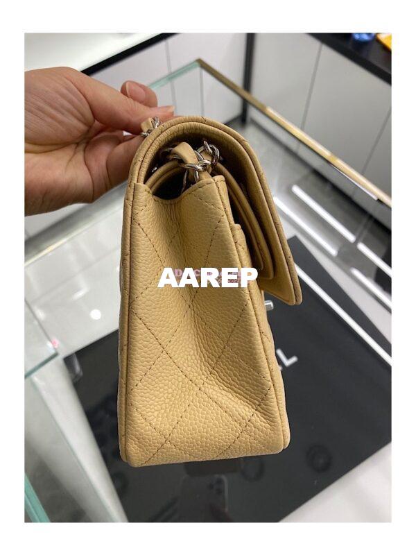 Replica Chanel Small Classic Double Flap Bag 23cm Caviar Beige 3