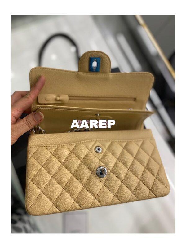 Replica Chanel Small Classic Double Flap Bag 23cm Caviar Beige 5