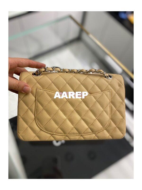 Replica Chanel Small Classic Double Flap Bag 23cm Caviar Beige 8