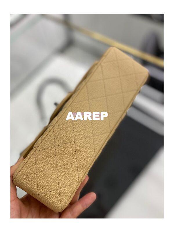 Replica Chanel Small Classic Double Flap Bag 23cm Caviar Beige 9
