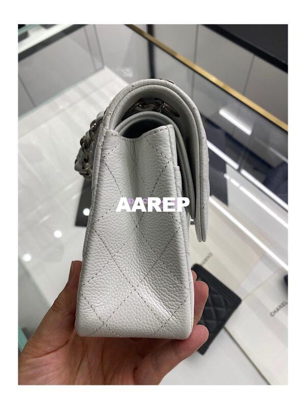 Replica Chanel Small Classic Double Flap Bag 23cm Caviar White 8