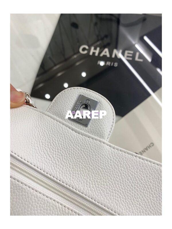 Replica Chanel Small Classic Double Flap Bag 23cm Caviar White 9