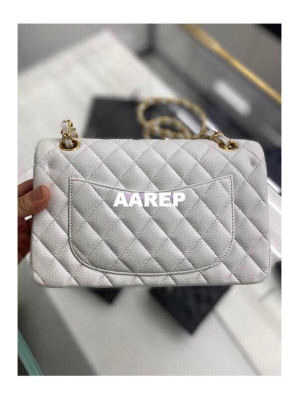 Replica Chanel Small Classic Double Flap Bag 23cm Caviar White 16