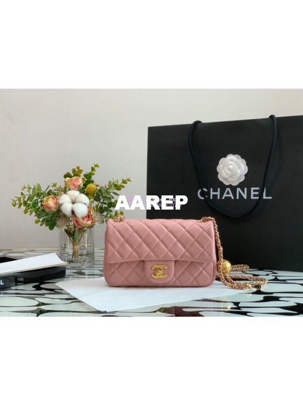 Replica Chanel Lambskin Charm Strap Flap Bag AS1787 Baby Pink (Limited)