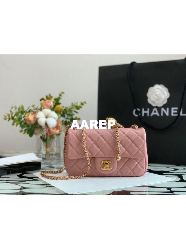 Replica Chanel Lambskin Charm Strap Flap Bag AS1787 Baby Pink (Limited) 2