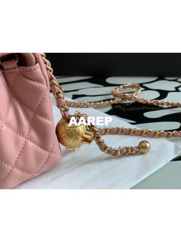 Replica Chanel Lambskin Charm Strap Flap Bag AS1787 Baby Pink (Limited) 4